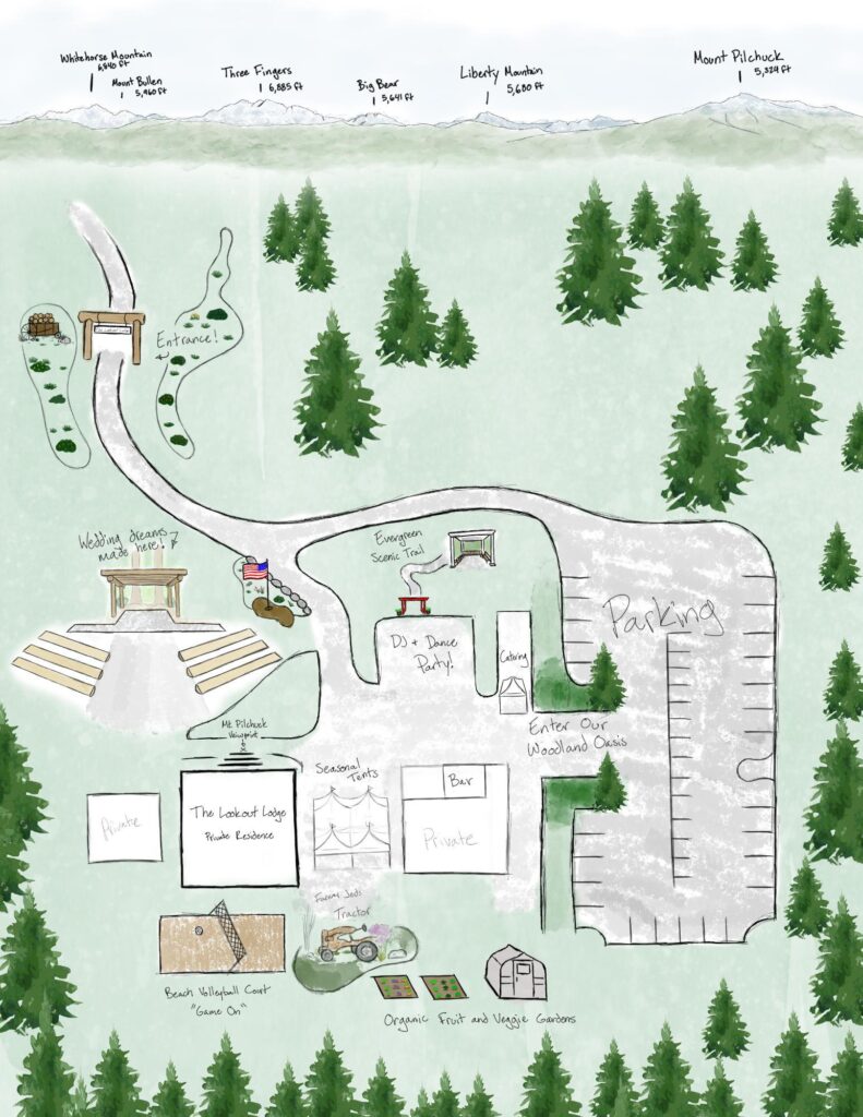Map The Lookout Lodge Snohomish Wedding Venue